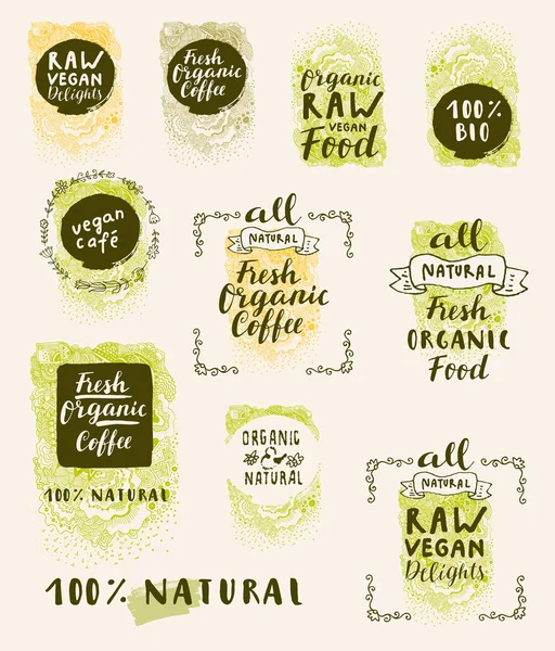 Био органические свежие натуральные продукты питания — стоковый вектор