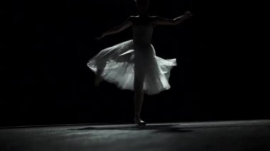 Силуэт балерины в классической пачки — стоковое видео