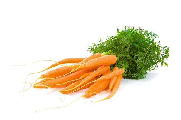 Связка молодой моркови по белому — стоковое фото