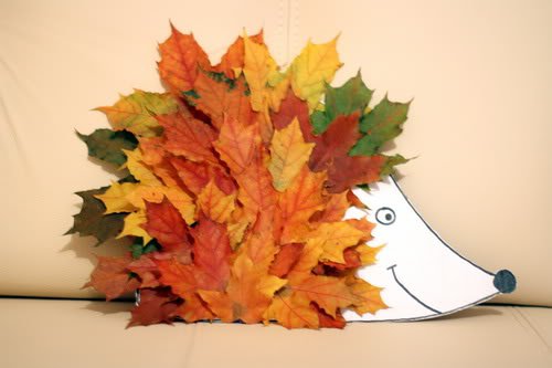 Мастер-класс «Осенние поделки из природного материала. Аппликация “Ёжик из листьев”»