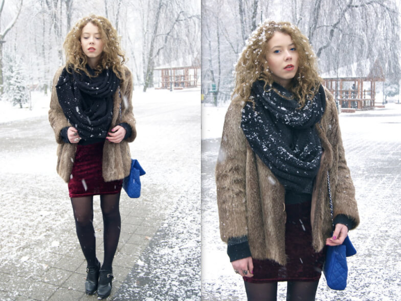 С чем носят снуд - Шуба