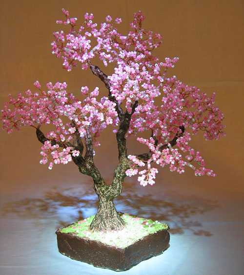 Цветы из бисера деревья бонсай